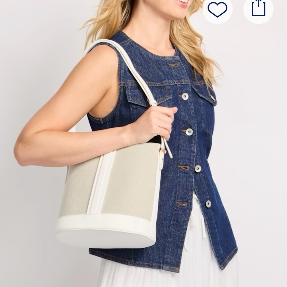 Modern Lux Cream and White Shoulder Bag